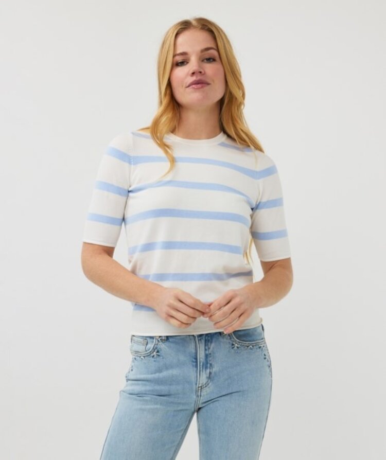 Esqualo Esqualo Short Sleeve Striped Knit Top SP2507016