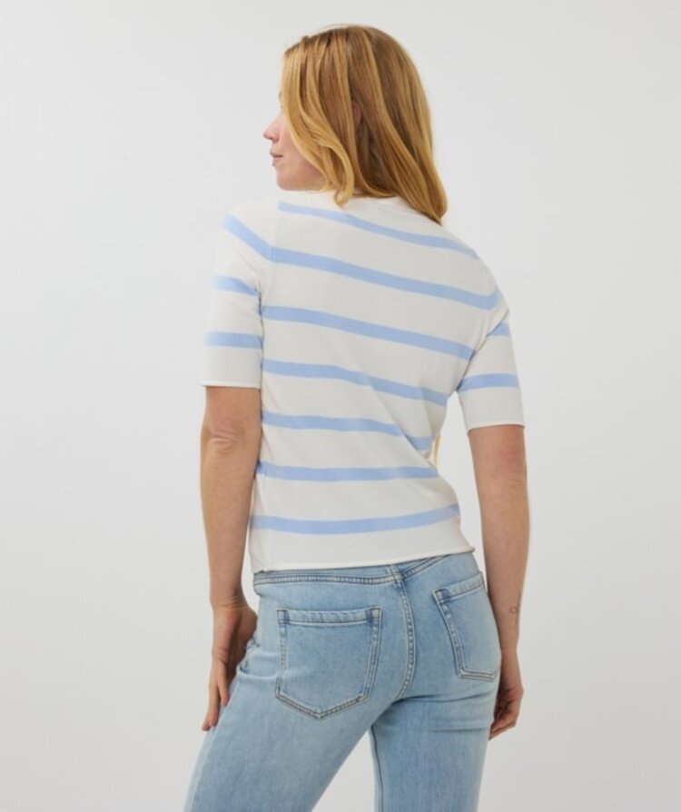 Esqualo Esqualo Short Sleeve Striped Knit Top SP2507016
