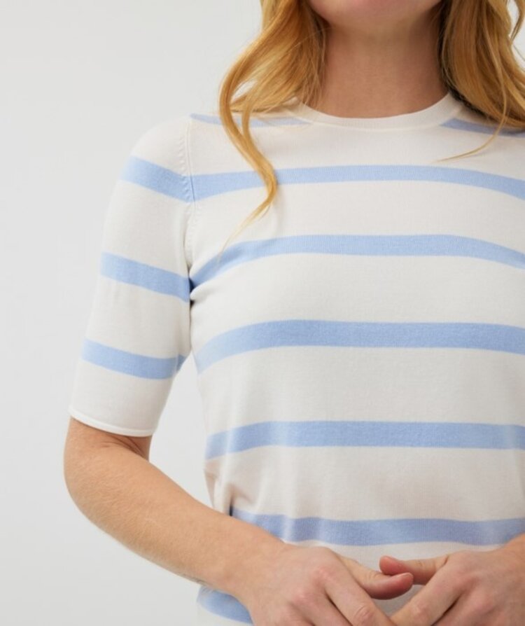 Esqualo Esqualo Short Sleeve Striped Knit Top SP2507016