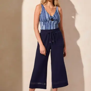 Tribal Tribal Pull On Cover Up Cotton Capri W/ Detailed Hem 2131O