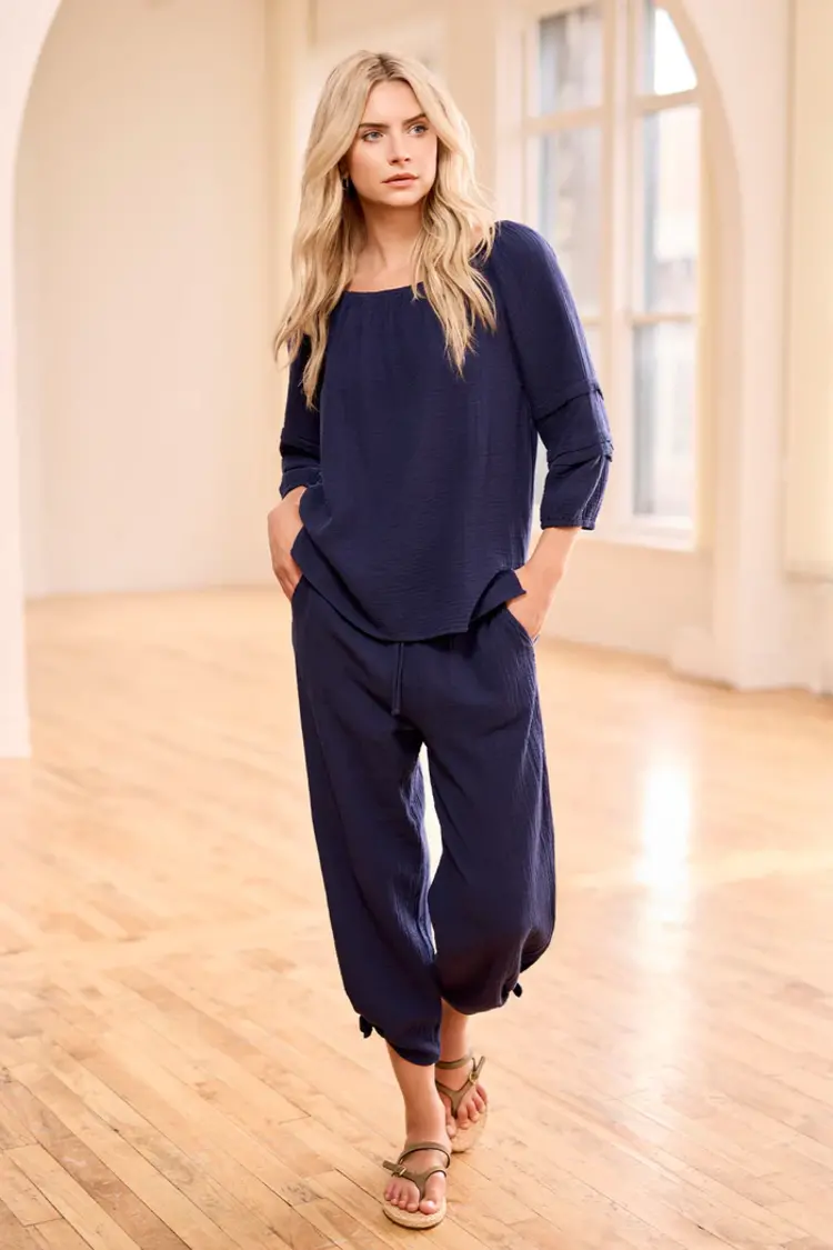 Tribal Tribal On/Off Shoulder Blouse W/ Sleeve Detail 5728O