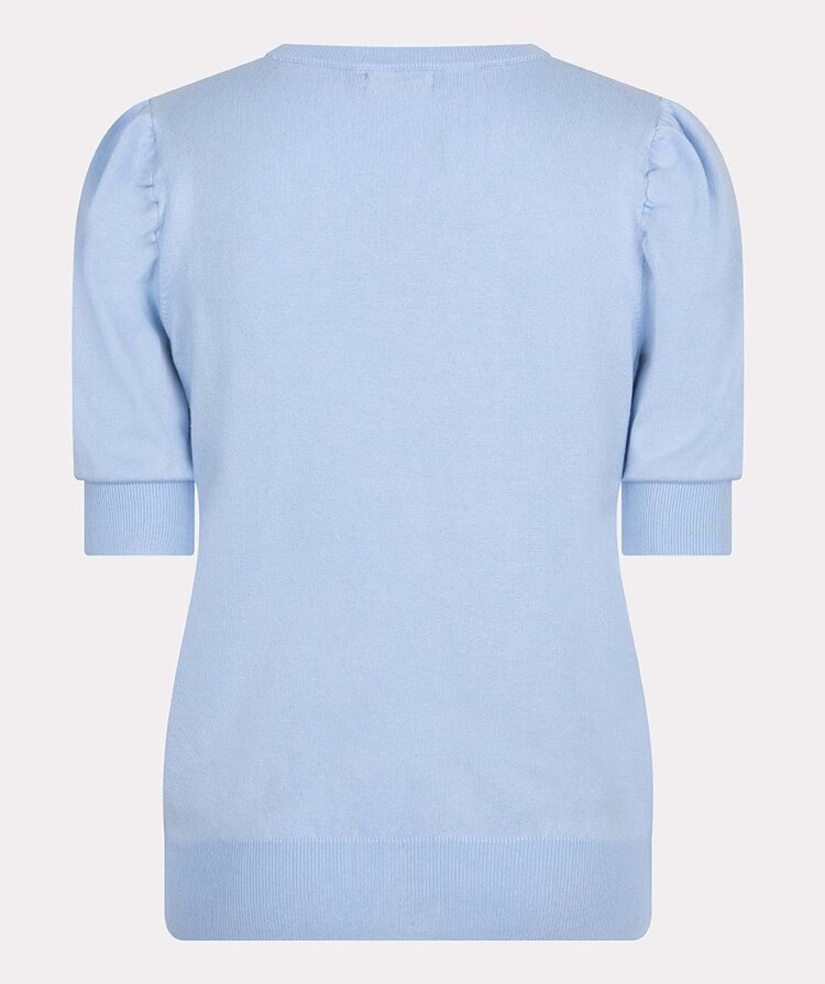 Esqualo Esqualo SP2507007 Gathered Short Sleeve V Neckline Knit