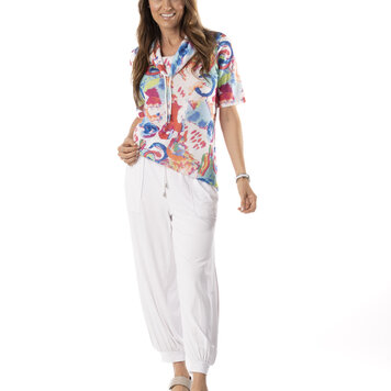 Pure Essence Pure Essence short sleeve cowl neck top 595-4574