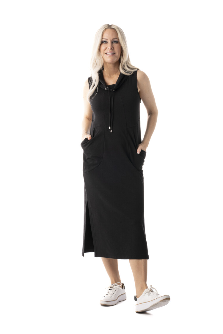 Pure Essence Pure Essence long bamboo dress with cowl neck 112-5122