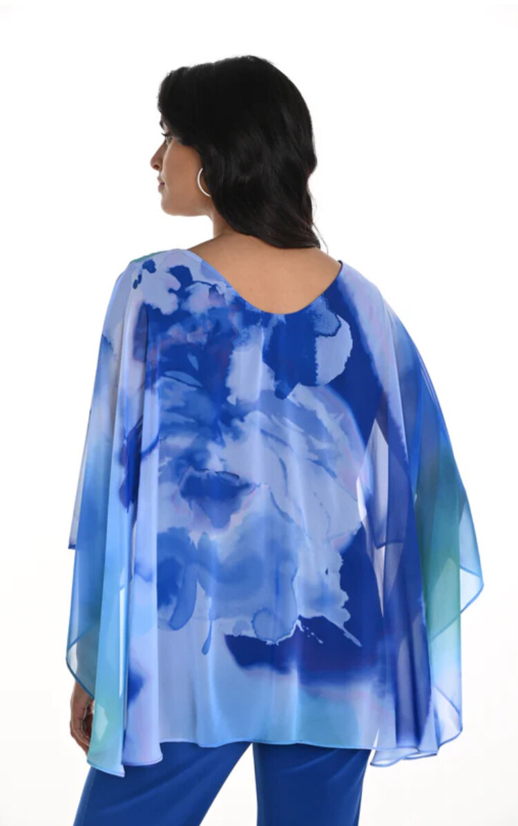 Frank Lyman Frank Lyman 256270 V Neck Flowy Pull Over Top