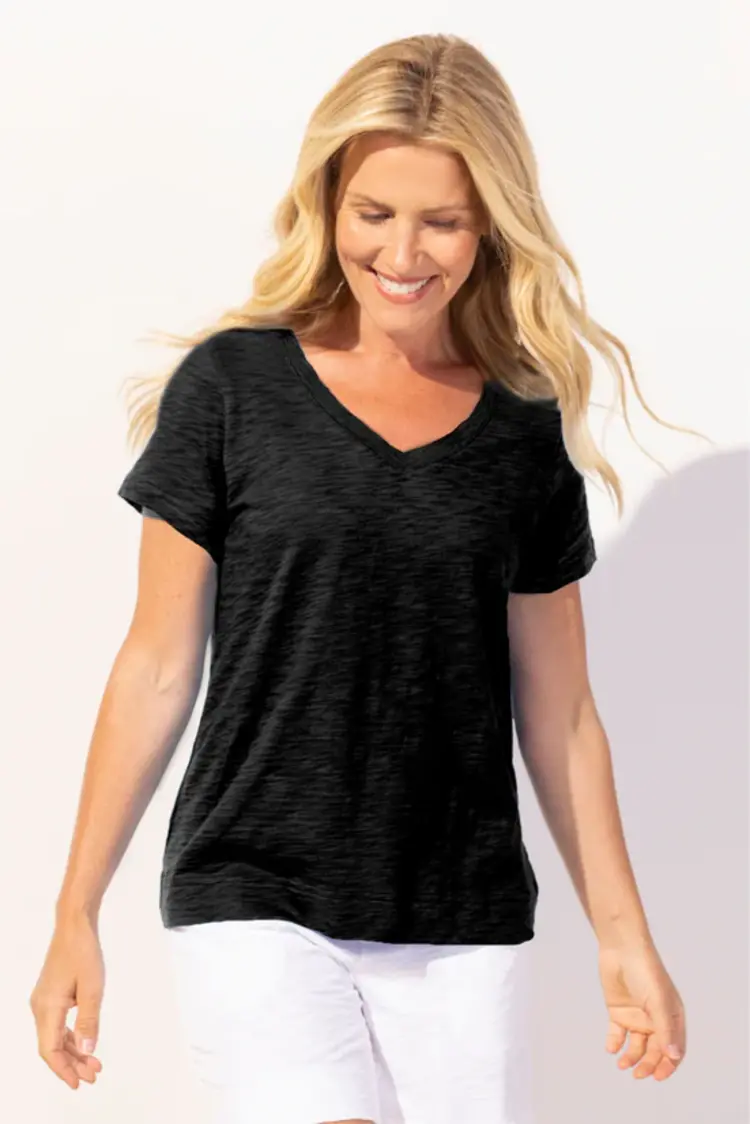 Escape Escape E10000 Short Sleeve V Neck Top