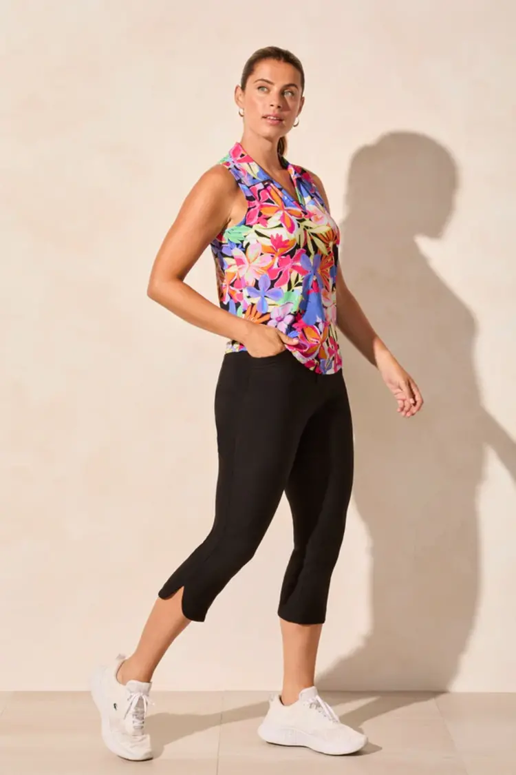 Tribal Tribal 2063O Sleeveless Polo Top w/ Shirtail