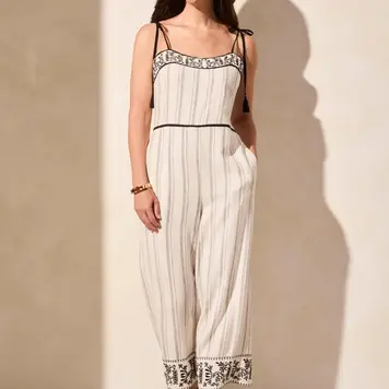 Tribal Tribal 910O Sleeveless Jumper w/ Embroidery & Tassels