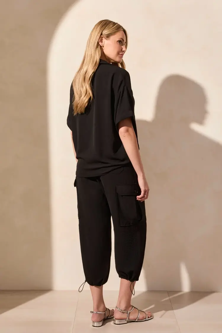 Tribal Tribal 5739O Flowy Popover Short Sleeve Shirt