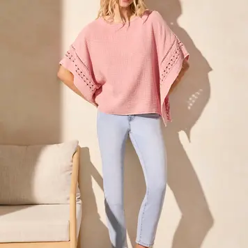 Tribal Tribal 5778O Kaftan Blouse with Fancy Trims