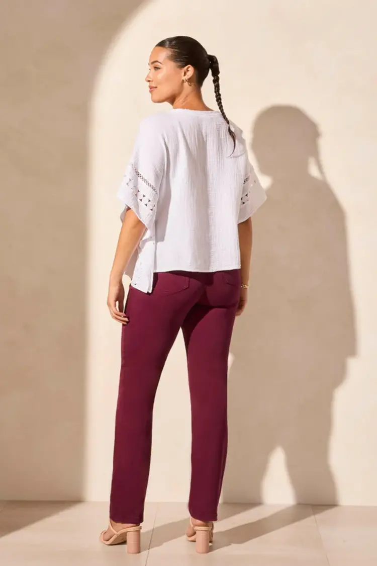 Tribal Tribal 5778O Kaftan Blouse with Fancy Trims