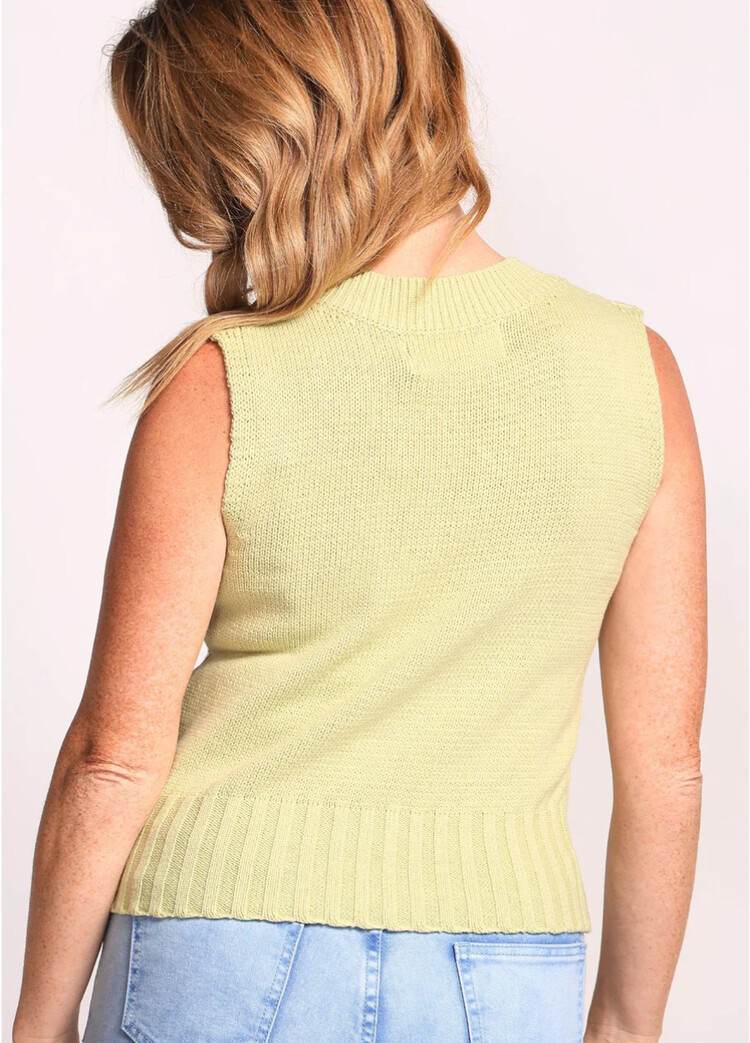 Pink Martini Pink Martini Lennox Sleeveless Knit V Neck Top