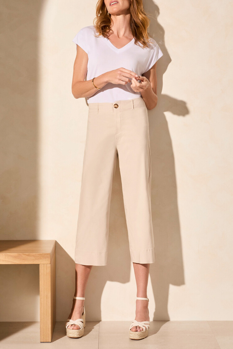 Tribal Tribal 1774O High Rise Fly Front Capri