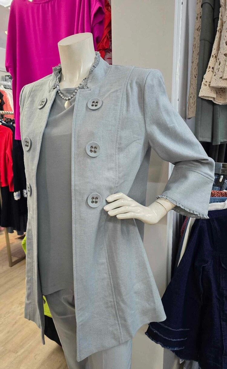 Multiples Multiples M15107JM Ruffle Hem 3/4 Flounce Sleeve Jacket