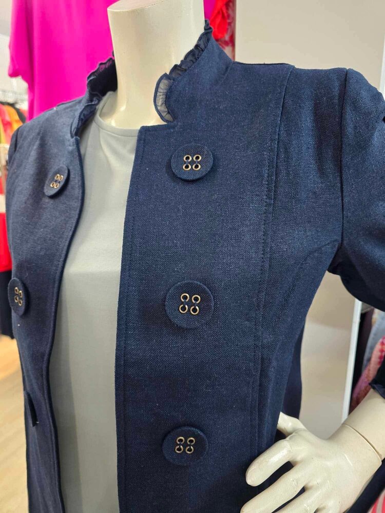 Multiples Multiples M15107JM Ruffle Hem 3/4 Flounce Sleeve Jacket