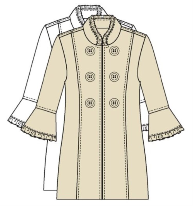 Multiples Multiples M15107JM Ruffle Hem 3/4 Flounce Sleeve Jacket