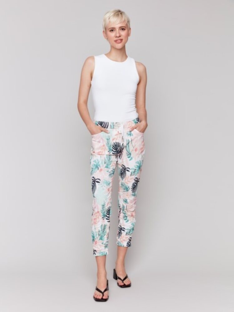 Charlie B Charlie B Printed Pull On Crinkle Jogger C5219Z
