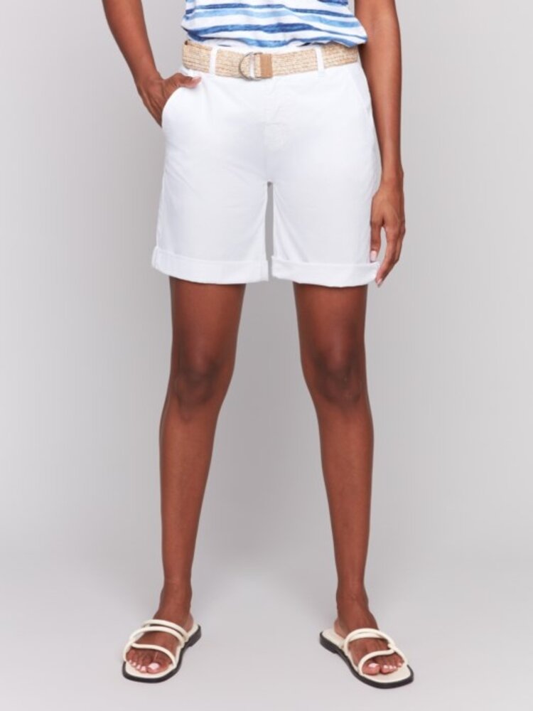 Charlie B Charlie B C8065 Short w/ Roll Up Cuff & Belt