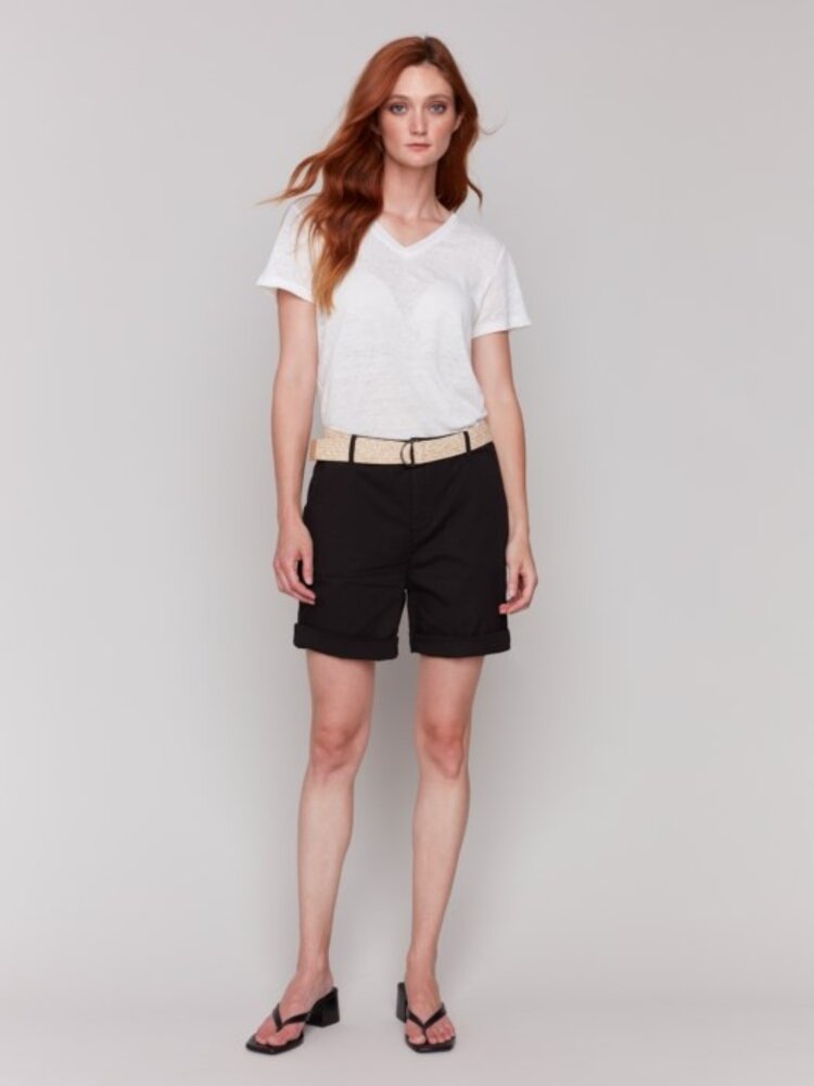 Charlie B Charlie B C8065 Short w/ Roll Up Cuff & Belt