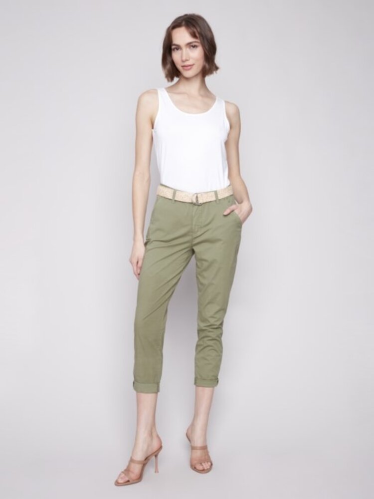 Charlie B Charlie B C5625 Slim Leg Pant w/ Belt