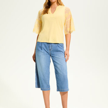 French Dressing Jeans FDJ 3/4 Mesh Bell Sleeve Top 3700476