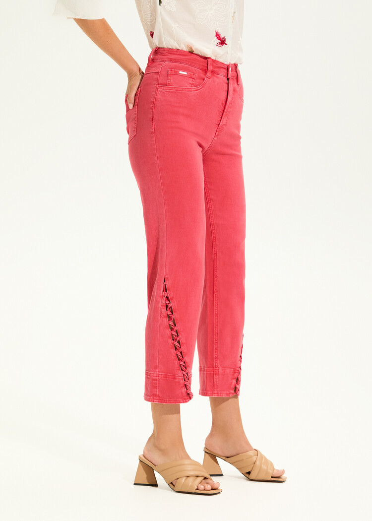 French Dressing Jeans FDJ Suzanne High Rise Straight Crop with Braided Detail 6995511