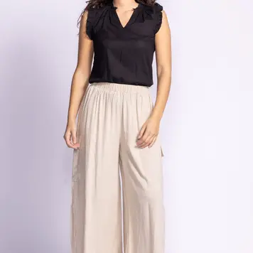 Pink Martini Pink Martini Alana Wide Leg Flowy Pant W/ Cargo Pockets 240520