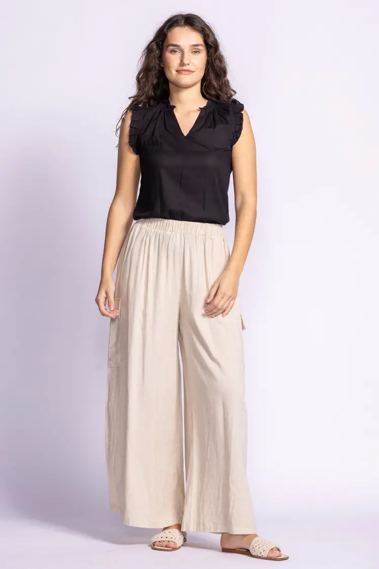 Pink Martini Pink Martini Alana Wide Leg Flowy Pant W/ Cargo Pockets 240520