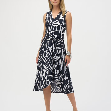 Joseph Ribkoff Joseph Ribkoff Silky Knit Abstract Print Fit Flare Dress 252199