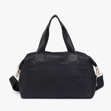 Jen & Co Jen & Co Navy Nylon Weekender Bag with Dual Handles M2279