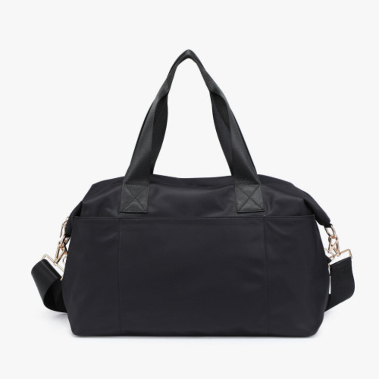Jen & Co Jen & Co Navy Nylon Weekender Bag with Dual Handles M2279