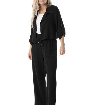 Pure Essence Pure Essence Open Short Jacket with Tabbed Sleeves 256-7065