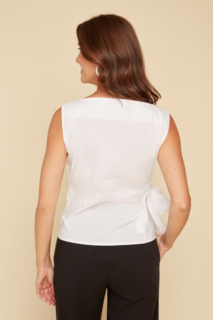 Renuar Renuar R5185 Sleeveless Top w/ Tie Detail