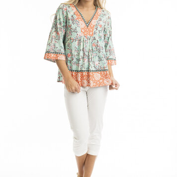 Orientique 22973 Ishigaki Flared Sleeve Top