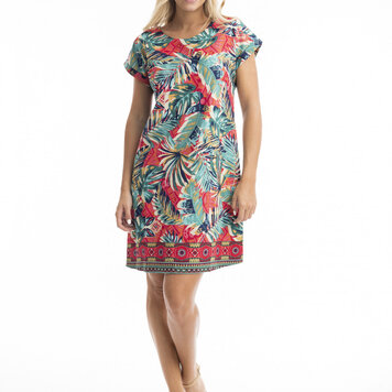 Orientique 61702 Rio Short Sleeve Reversible Shift Dress