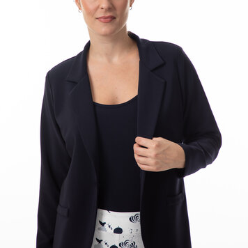 Bali Bali Single-Button Blazer with Lapels and Faux Pockets 8660