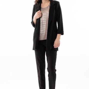 Bali Bali Open Front Long Blazer with Cuffed Sleeve 8335