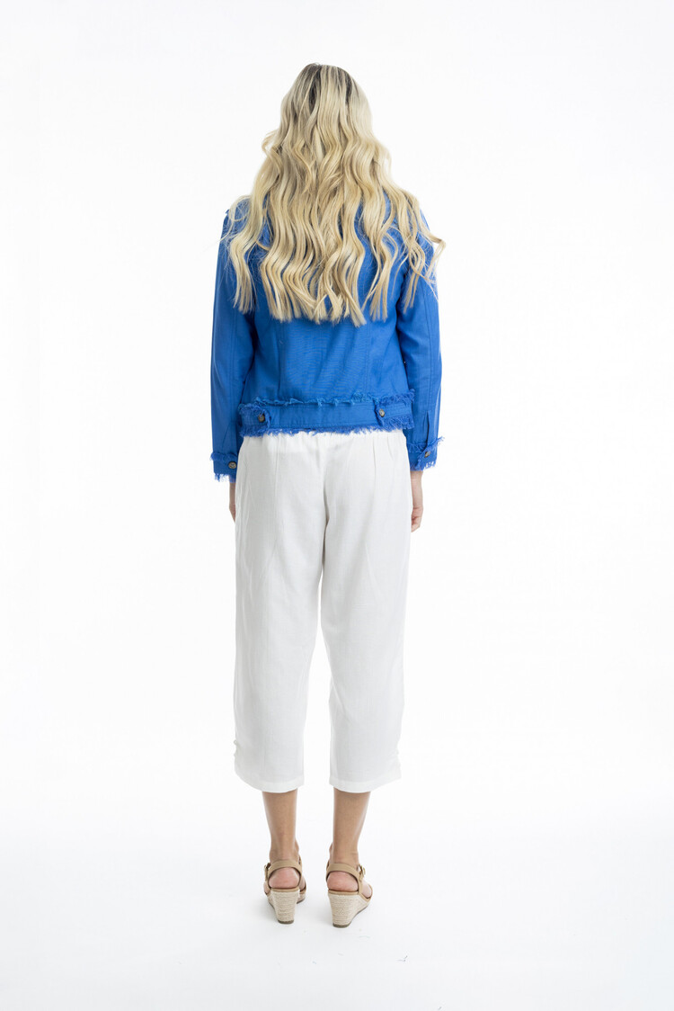 Orientique Button Up Jacket W/ Frayed Hem 42-118