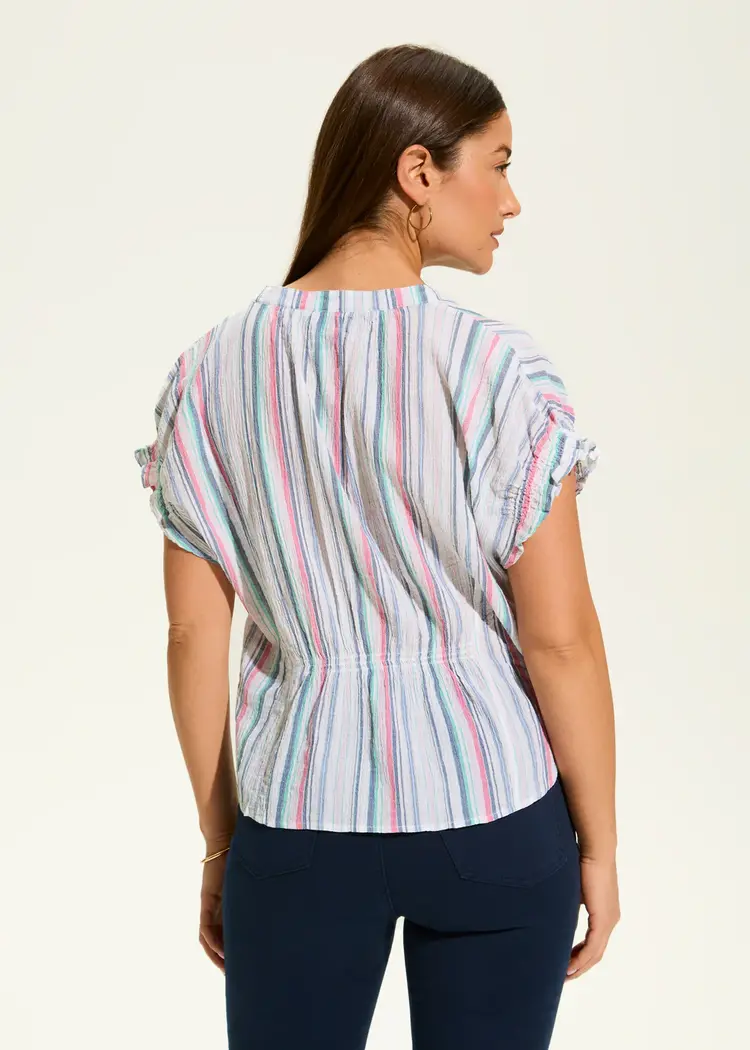 French Dressing Jeans FDJ Crinkle Striped Top 7607818