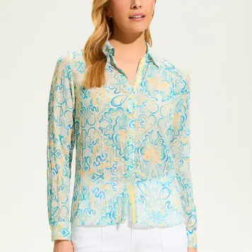 French Dressing Jeans FDJ Kaleidoscope Crinkle Shirt 7399881