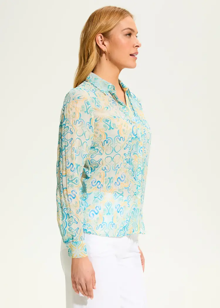 French Dressing Jeans FDJ Kaleidoscope Crinkle Shirt 7399881