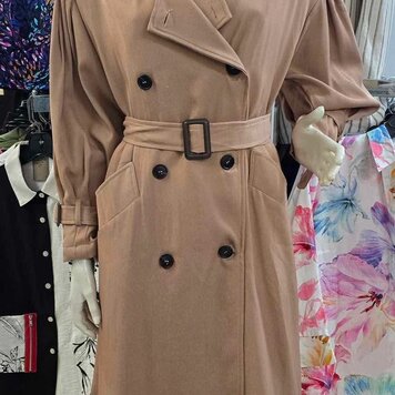 Button Up Trench Coat W/ Waistband HY255
