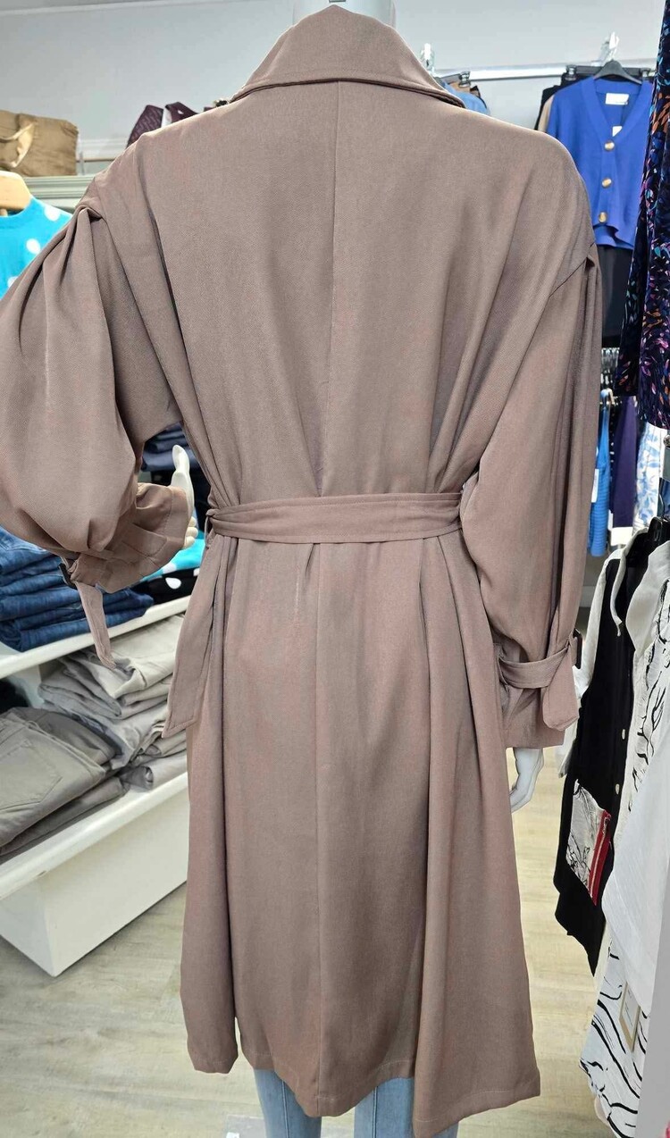 Button Up Trench Coat W/ Waistband HY255
