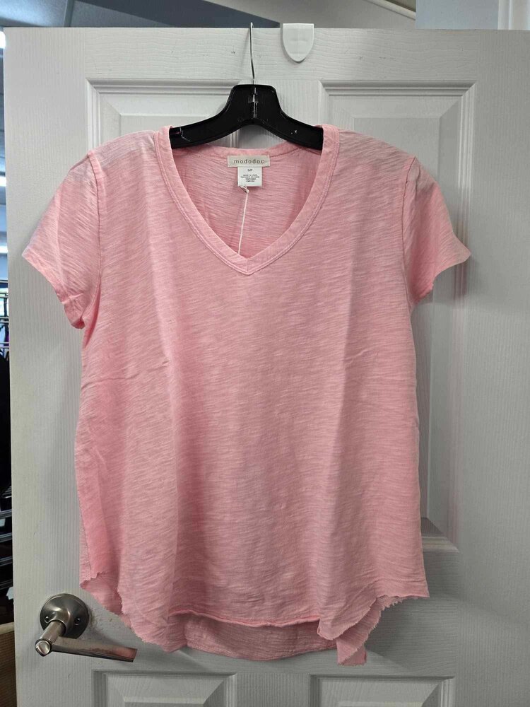 Mododoc Mododoc v-neck tee w. Curve hem 41E-95743