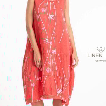 Linen Luv French Linen Balloon Dress W/ Pockets TP1558P