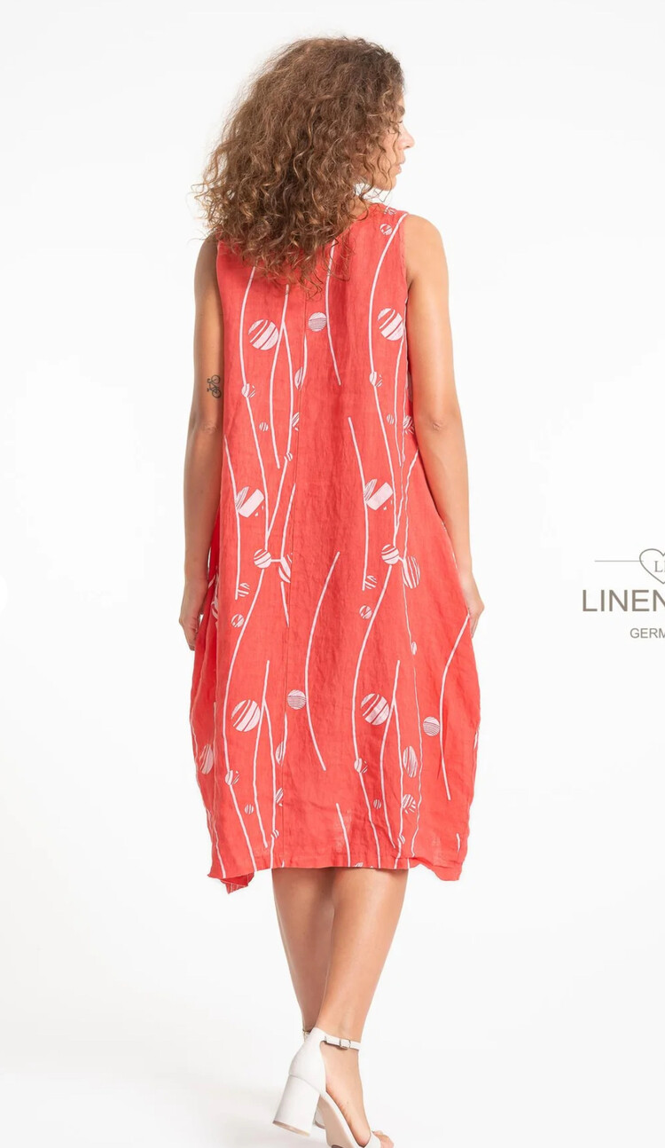 Linen Luv French Linen Balloon Dress W/ Pockets TP1558P