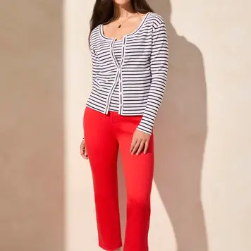 Tribal Tribal Wear 2 Ways Crew Neck W/ Button Detail 5817O