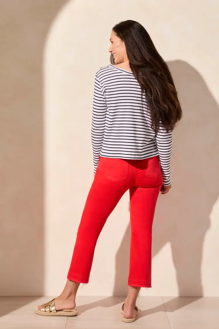 Tribal Tribal Wear 2 Ways Crew Neck W/ Button Detail 5817O