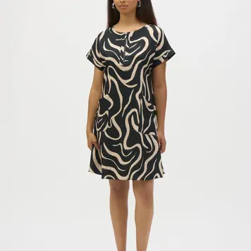 Joseph Ribkoff Joseph Ribkoff 252205 Seersucker Abstract Print A-Line Dress