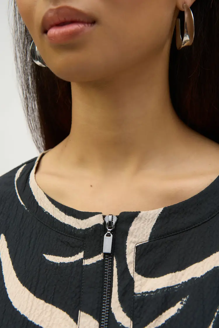 Joseph Ribkoff Joseph Ribkoff 252205 Seersucker Abstract Print A-Line Dress